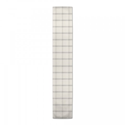 Gray Plaid Linen Runner