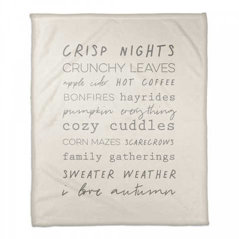 Autumn Words 50x60 Coral Fleece Blanket