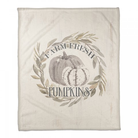 Pumpkins In Wreath 50x60 Coral Fleece Blanket