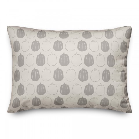 Gray Pumpkin Pattern 14x20 Spun Poly Pillow