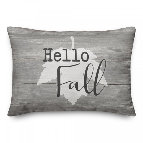 Hello Fall Leaf 14x20 Spun Poly Pillow