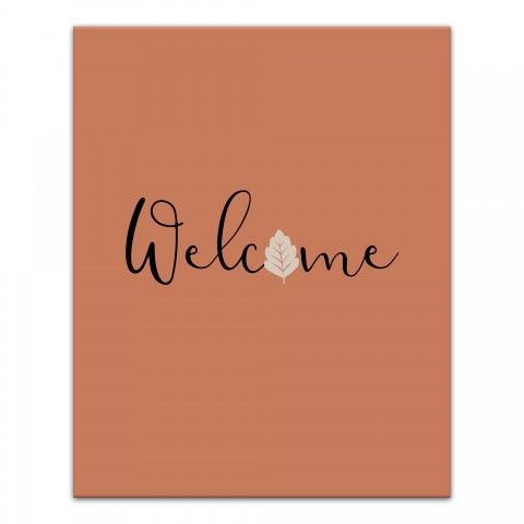 Welcome Leaf 11x14 Canvas Wall Art