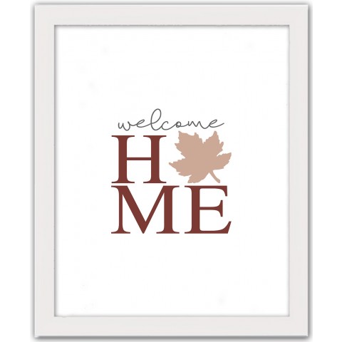Hellow Autumn Buffalo Check 16x16 White Framed Print Under Glass