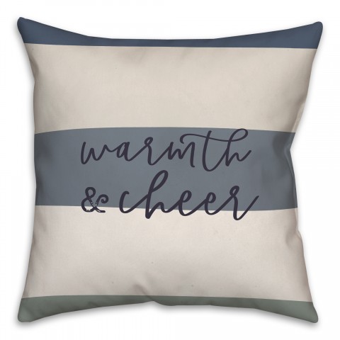 Blue Horizontal Stripes 20x20 Spun Poly Pillow