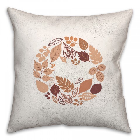 Blue Solid Stripped Leaf 20x20 Spun Poly Pillow
