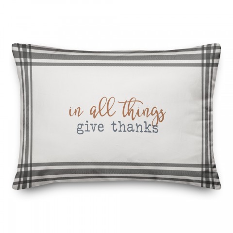 Plaid Orange Stripe 14x20 Spun Poly Pillow