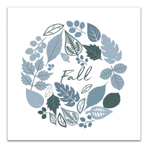 Blues Fall Wreath 12x12 Canvas Wall Art