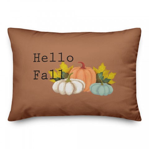 Hello Autumn White 14x20 Spun Poly Pillow