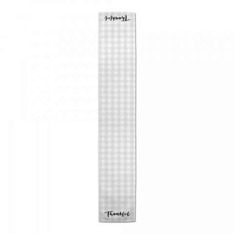 Plaid Tan Thankful 16x72 Poly Twill Table Runner