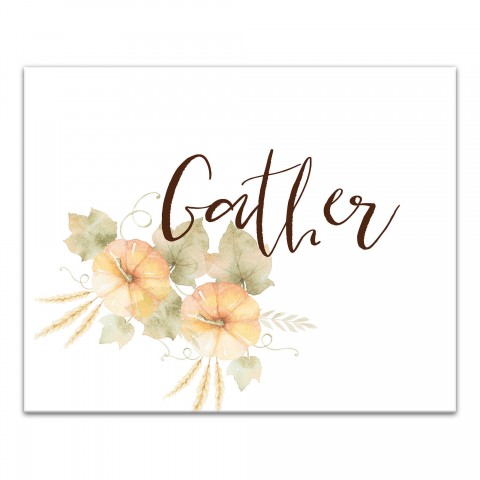 Gather Pumpkin Blossom 11x14 Canvas Wall Art