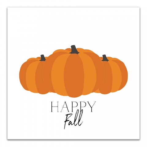 Happy Fall Pumpkin Trio 12x12 Canvas Wall Art