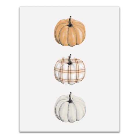 Fall Pumpkin Trio 11x14 Canvas Wall Art