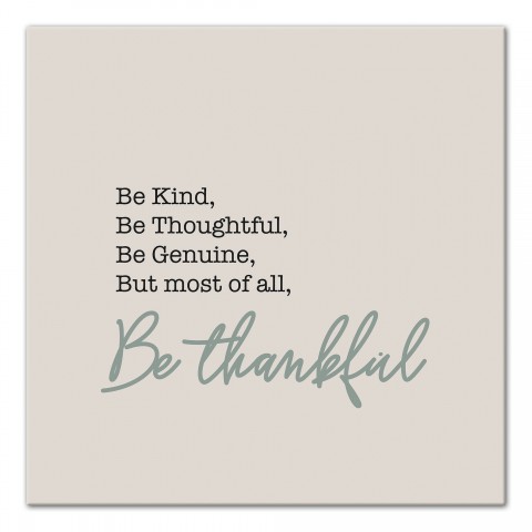 Be Thankful Harvest Sentiment 16x16 Canvas Wall Art