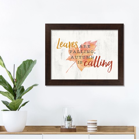 Leaves Fall 16X12 Walnut Framed Print Under Glass