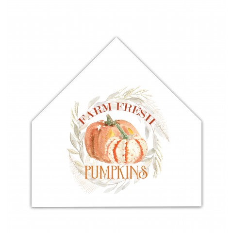 Farm Fresh Pumpkins 17x17 House Shaped Canvas