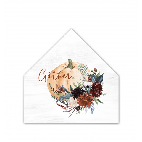 Gather Flowers 12x12 House Shaped Canvas