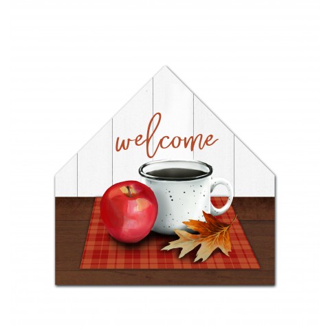 Welcome Mug 12x12 House Shaped Canvas