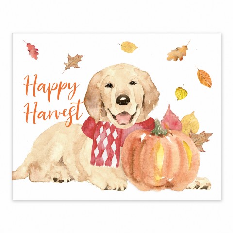 Happy Harvest Dog 10x8 Tabletop Canvas