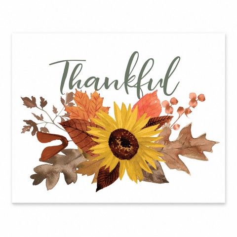 Thankful Sunflower 10x8 Tabletop Canvas