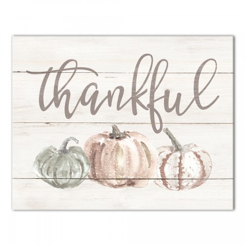 Thankful White Pumpkins 14x11 Canvas Wall Art