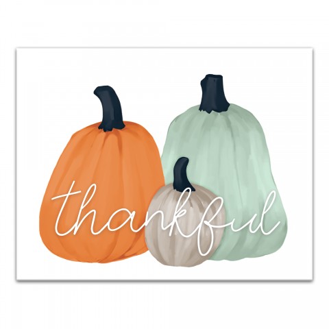 Thankful Pumpkins 14x11 Canvas Wall Art