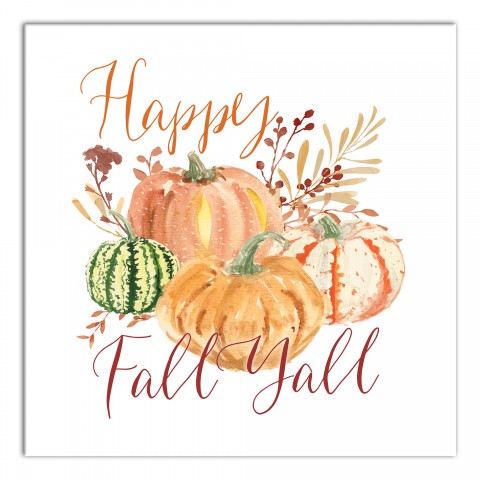 Happy Fall Y'all 16x16 Canvas Wall Art
