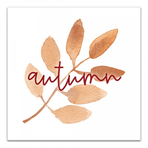 Autumn Watercolor Leaf 12x12 Canvas Wall Art
