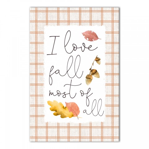 Love Fall Most Of All Grid 12x18 Canvas Wall Art