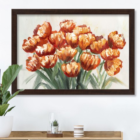 Fall Flower  30X20 Black Framed Print Under Glass