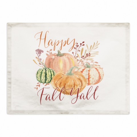 Fall Watercolor  Pumpkin 18x14 Poly Twill Placemat
