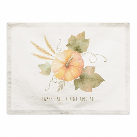 Happy Fall  Pumpkin 18x14 Poly Twill Placemat