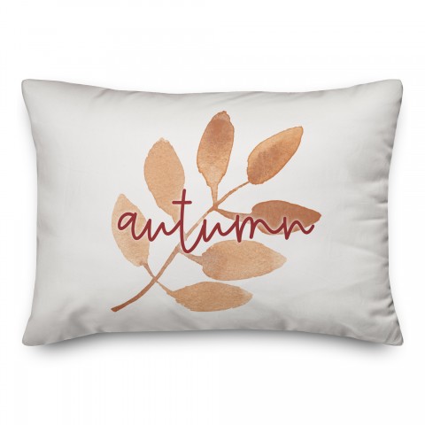 Autumn Watercolor Leaf 14x20 Spun Poly Pillow