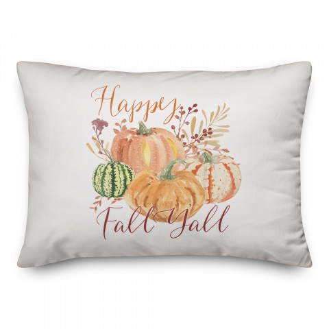 Happy Fall Watercolor 14x20 Spun Poly Pillow