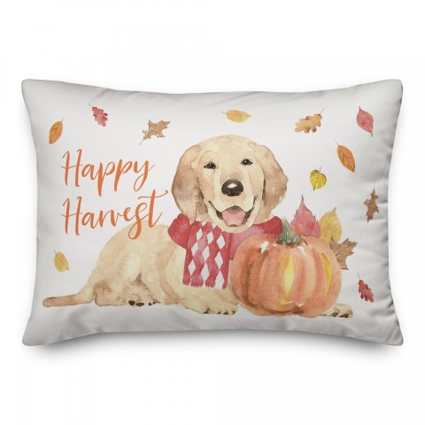 Happy Harvest Dog 14x20 Spun Poly Pillow