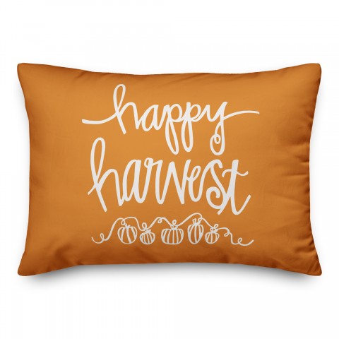 Orange Happy Harvest  14x20 Spun Poly Pillow