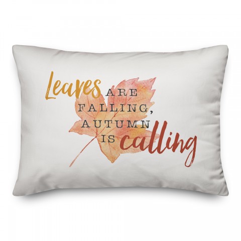 Leaves Falling Autumn  14x20 Spun Poly Pillow