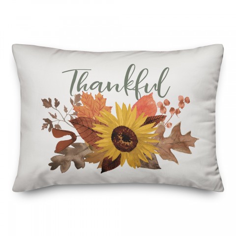 Thankful Sunflower 14x20 Spun Poly Pillow