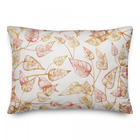 Watercolor Autumn Leaves 14x20 Spun Poly Pillow