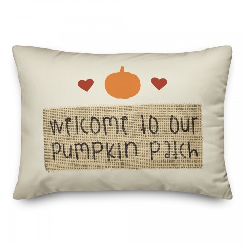 Pumpkin Patch Burlap 14x20 Spun Poly Pillow