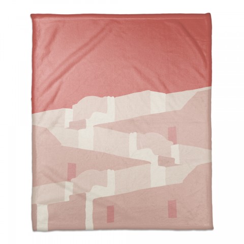 Pink Greece 50x60 Coral Fleece Blanket