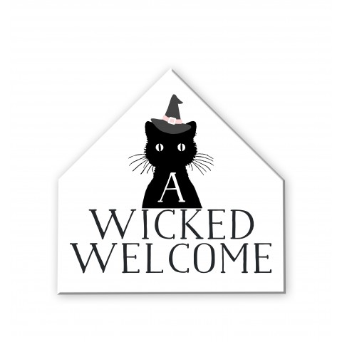 Wicked Welcome 12x12 House Shaped Canvas
