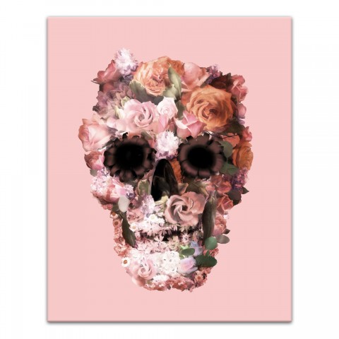 Flower Skull 16x20 Canvas Wall Art