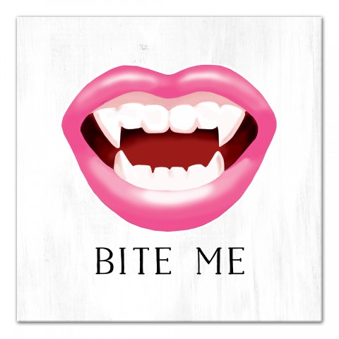 Bite Me Vampire 12x12 Canvas Wall Art