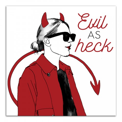 Evil As Heck 16x16 Canvas Wall Art