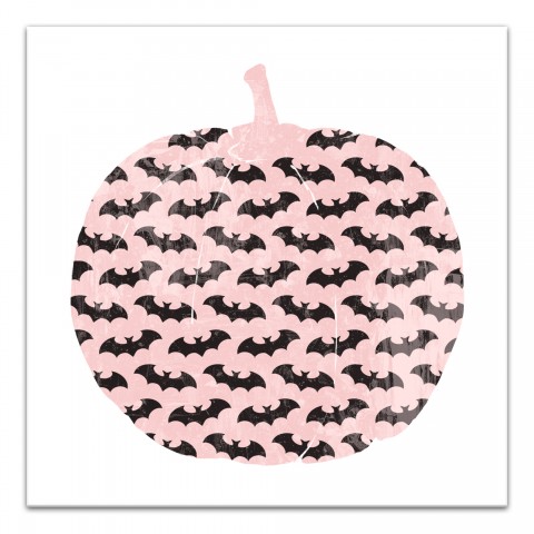 Bat Pumpkin 10x10 Canvas Wall Art
