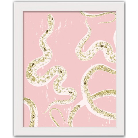 Snake Collage 16x20 White Framed Print Under Glass