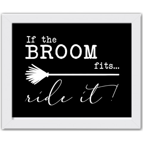 Broom Fits 14X11 White Framed Print Under Glass
