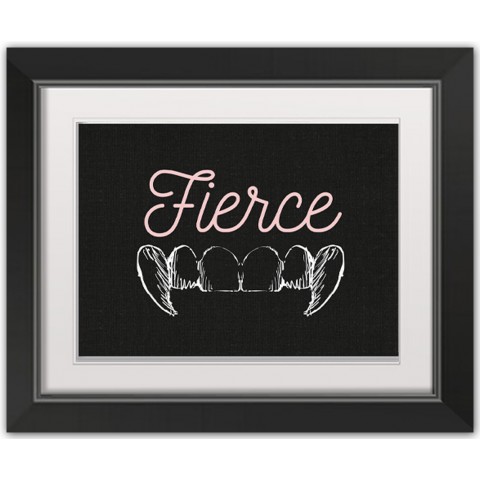 Fierce Fangs 14X11 Black Framed Print Under Glass