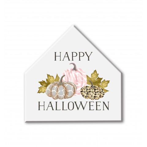 Happy Halloween 12x12 House Shaped Canvas