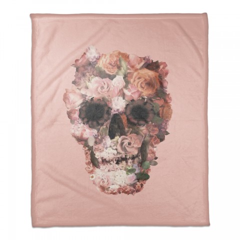 Flower Skull 50x60 Coral Fleece Blanket